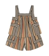 Burberry Kids' Girl's Florence Icon Stripe Tiered Romper, Size 3-14 In Beige
