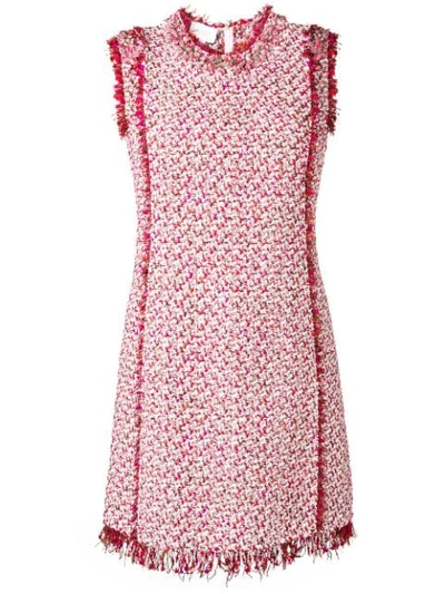 Giambattista Valli Embellished Cotton-blend Bouclé-tweed Mini Dress In Pink