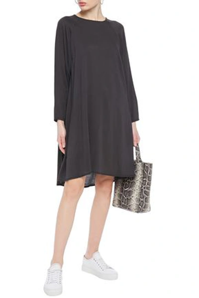 American Vintage Asymmetric Twill Dress In Anthracite