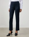 Lafayette 148 Plus-size Finesse Crepe Front Zip Ankle Length Pant In Blue