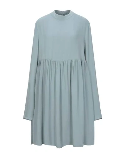 Manila Grace Short Dresses In Slate Blue