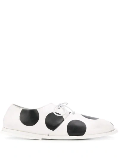 Marsèll Polka Dot Lace-up Shoes In White