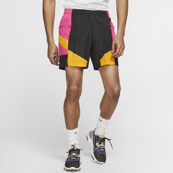 nike colour block woven shorts in pink