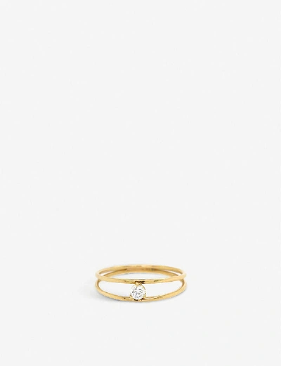 The Alkemistry Womens Yellow Gold Zoë Chicco 14ct Yellow-gold And Diamond Double Ring