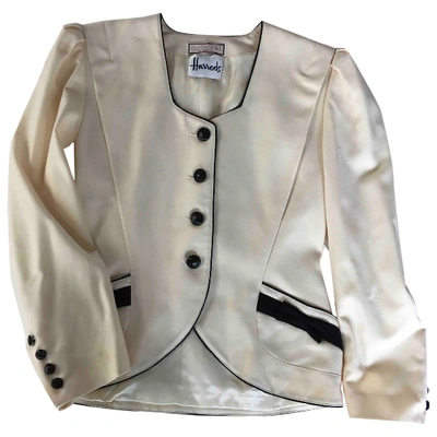 Pre-owned Harrods White Wool Jacket