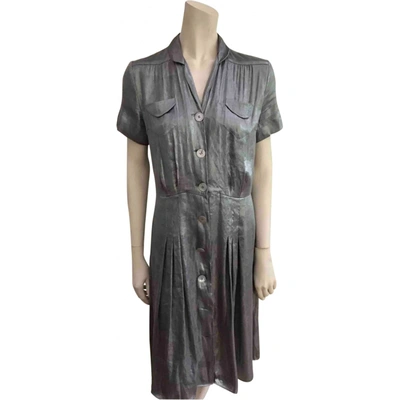 Pre-owned Ralph Lauren Silk Mid-length Dress In Silver