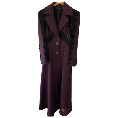 Pre-owned Elie Saab Wool Coat In Multicolour