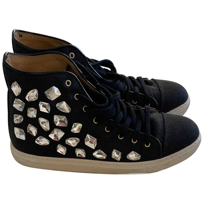 Pre-owned Charlotte Olympia Cloth Trainers In Black