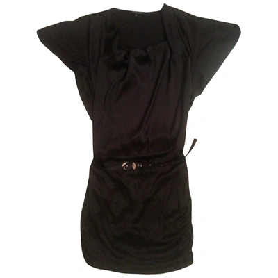 Pre-owned Patrizia Pepe Silk Mini Dress In Black