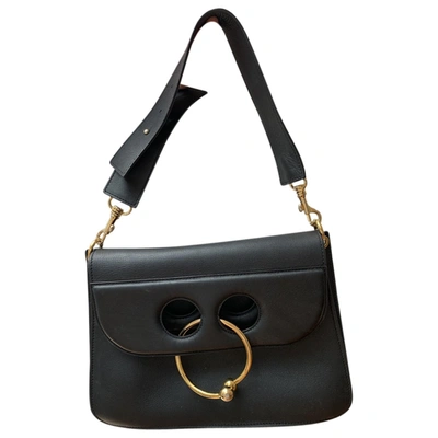 Pre-owned Jw Anderson Pierce Leather Handbag In Black