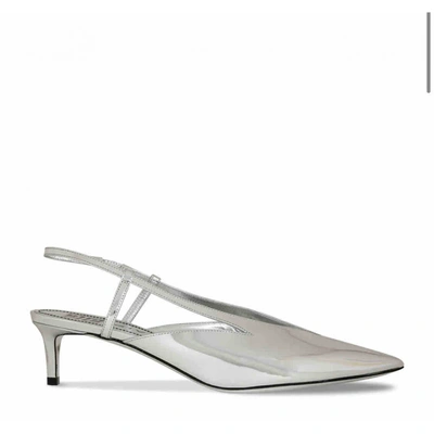 Pre-owned Givenchy Leather Mules In Silver