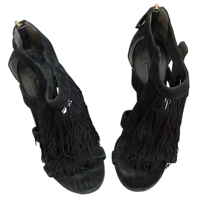 Pre-owned Pierre Balmain Black Suede Heels