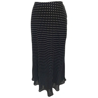 Pre-owned Dkny Silk Maxi Skirt In Blue