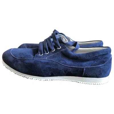 Pre-owned Hogan Flats In Blue