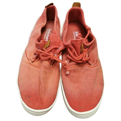 Pre-owned Timberland Cloth Low Trainers In Pink
