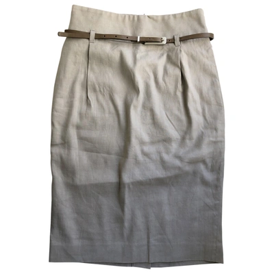 Pre-owned Fabiana Filippi Linen Mid-length Skirt In Ecru