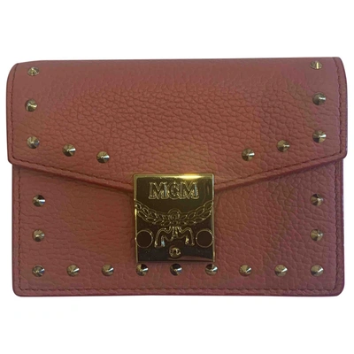 Pre-owned Mcm Leather Wallet In Pink
