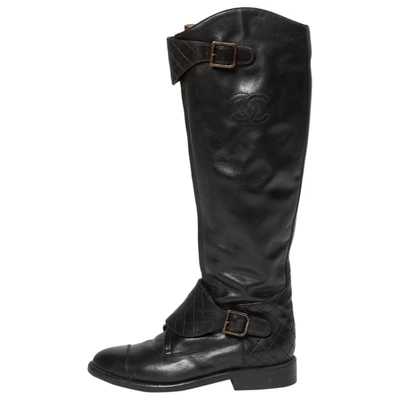 Pre-owned Chanel Black Leather Boots