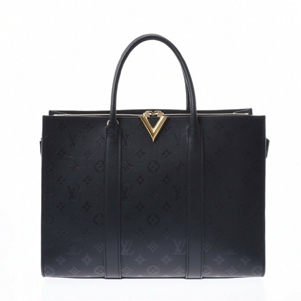 Pre-Owned Louis Vuitton Very Zipped Tote Black Leather Handbag | ModeSens