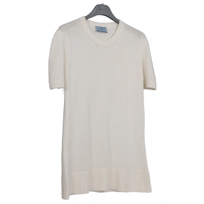 Pre-owned Prada Cashmere T-shirt In White