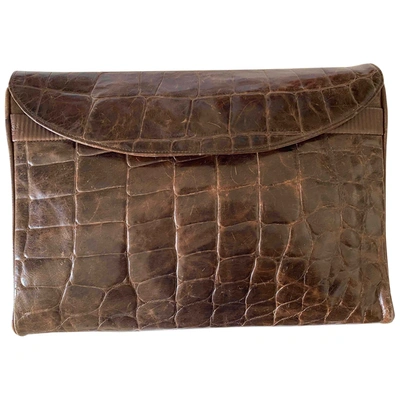 Pre-owned Krizia Leather Handbag In Brown