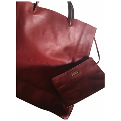 Pre-owned Dolce & Gabbana Leather Tote In Red