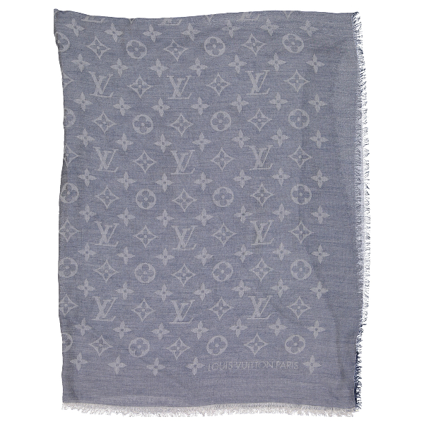 Pre-Owned Louis Vuitton Navy Wool Scarf & Pocket Squares | ModeSens