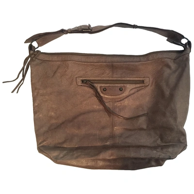 Pre-owned Balenciaga Courier Xl Leather Handbag In Brown