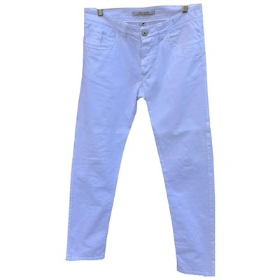 Pre-owned Barba Trousers In White