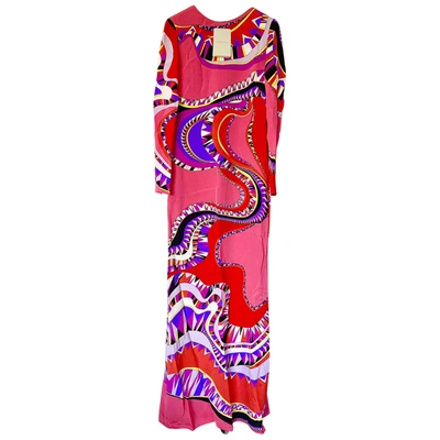 Pre-owned Emilio Pucci Silk Maxi Dress In Multicolour