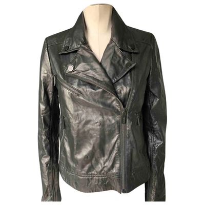 Pre-owned Karl Lagerfeld Leather Biker Jacket In Black