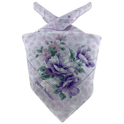 Pre-owned Pierre Balmain Silk Handkerchief In Purple