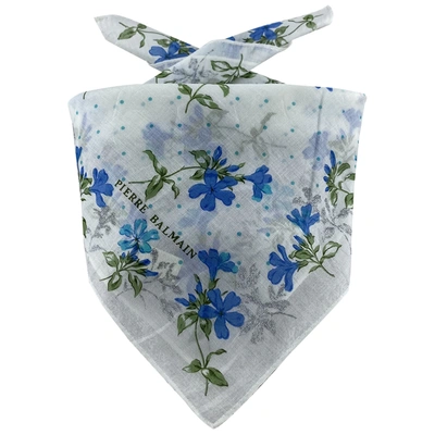 Pre-owned Pierre Balmain Silk Handkerchief In Blue