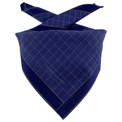 Pre-owned Pierre Balmain Silk Handkerchief In Blue