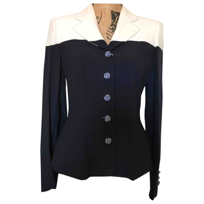Pre-owned Moschino Blue Synthetic Jacket