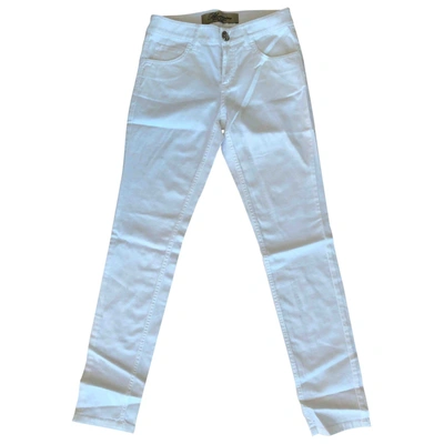 Pre-owned Blumarine Slim Pants In White