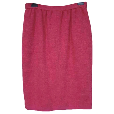 Pre-owned Chanel Tweed Mid-length Skirt In Pink