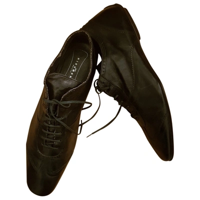 Pre-owned John Richmond Leather Lace Ups In Anthracite