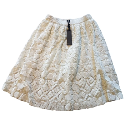 Pre-owned Pinko Mid-length Skirt In White