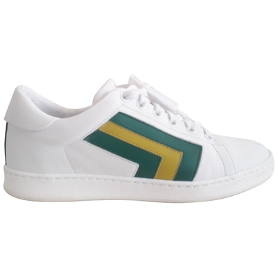 Pre-owned Valextra Leather Trainers In White