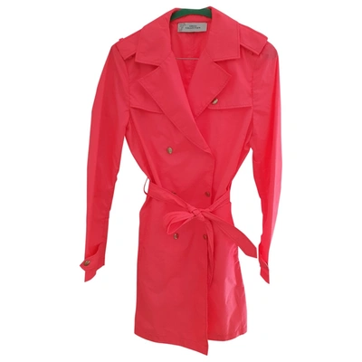 Pre-owned Versace Trench Coat In Pink