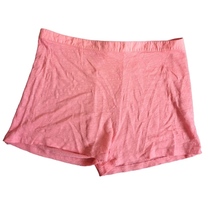 Pre-owned Majestic Pink Lycra Shorts