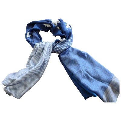 Pre-owned Pierre-louis Mascia Blue Silk Scarf