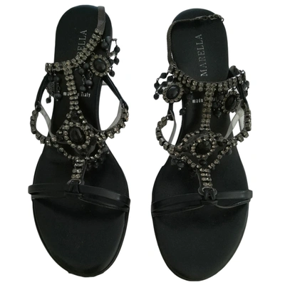 Pre-owned Marella Leather Sandal In Black