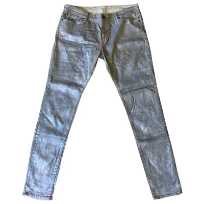 Pre-owned Ralph Lauren Silver Cotton Trousers