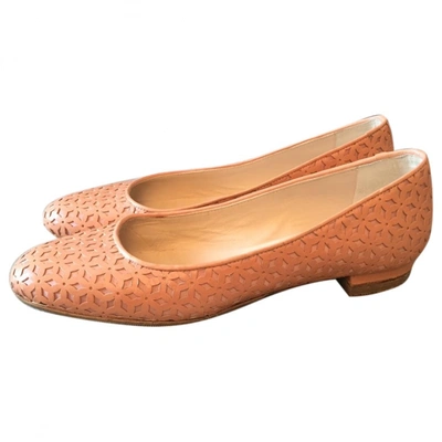 Pre-owned Lk Bennett Leather Ballet Flats In Pink