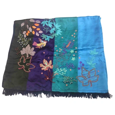 Pre-owned P.a.r.o.s.h Wool Stole In Turquoise