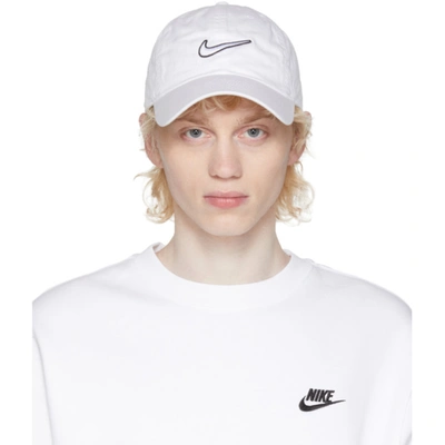 Nike White Essential Swoosh Heritage 86 Cap In 100 White
