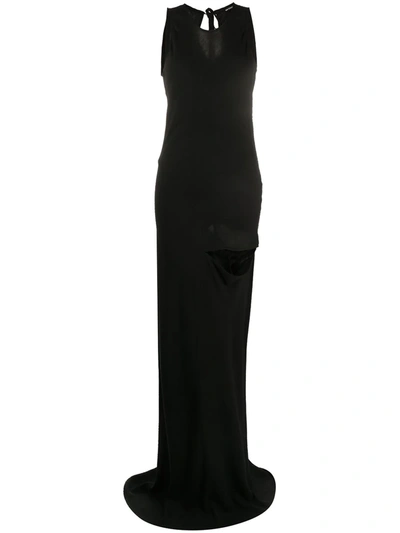Ann Demeulemeester Cut-out Long Dress In Black
