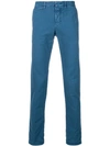 Incotex Slim-fit Chambray Trousers In Blue